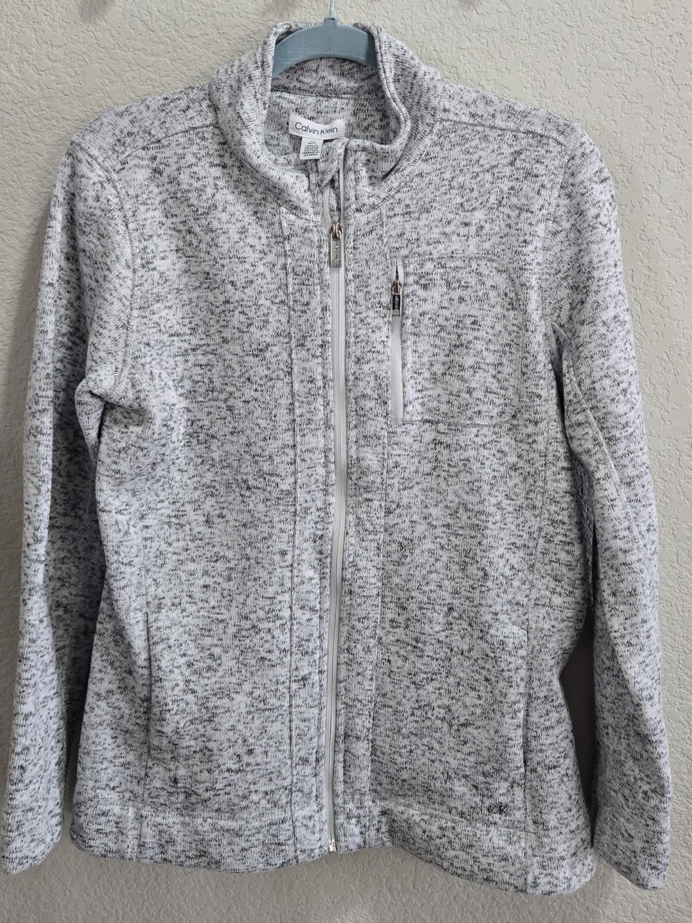 Calvin Klein Women's Light Gray Full-Zip Jacket